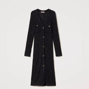 Chanel Black Long Sleeve Twin-Set Dress